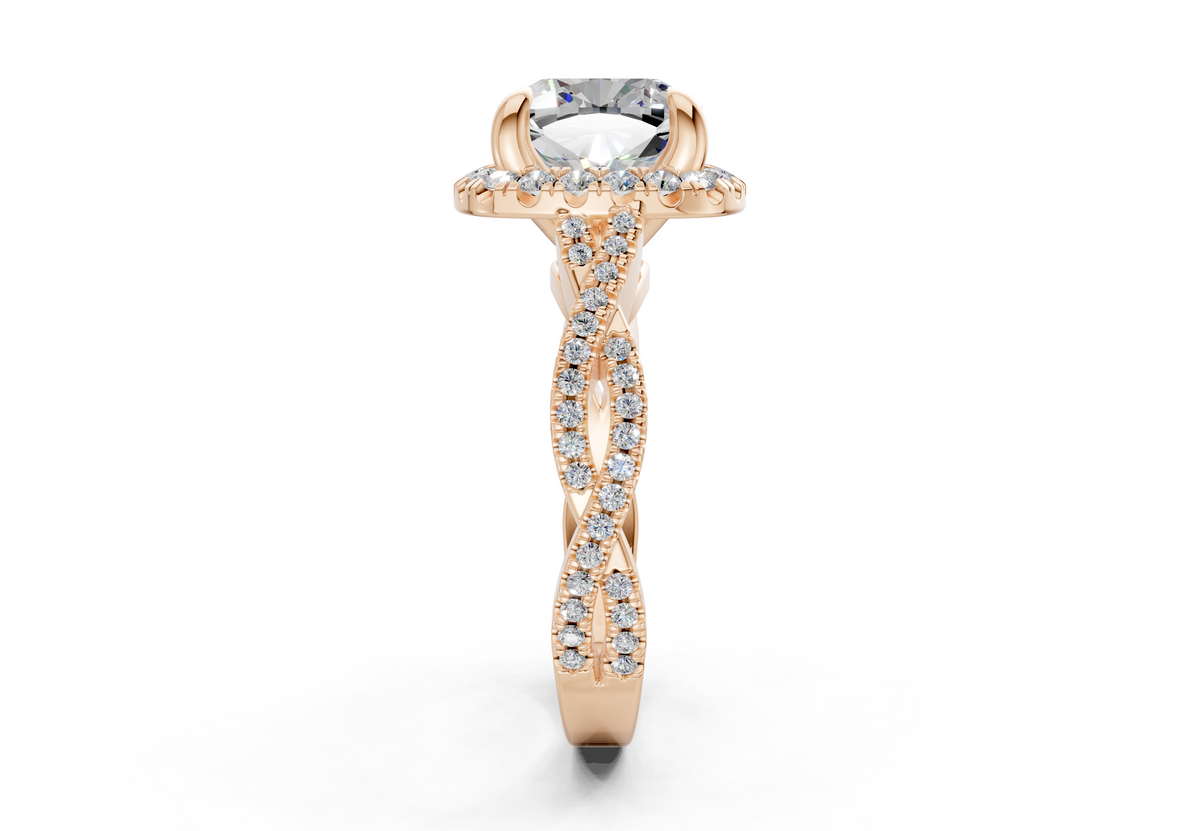 The Twist Halo Engagement Ring