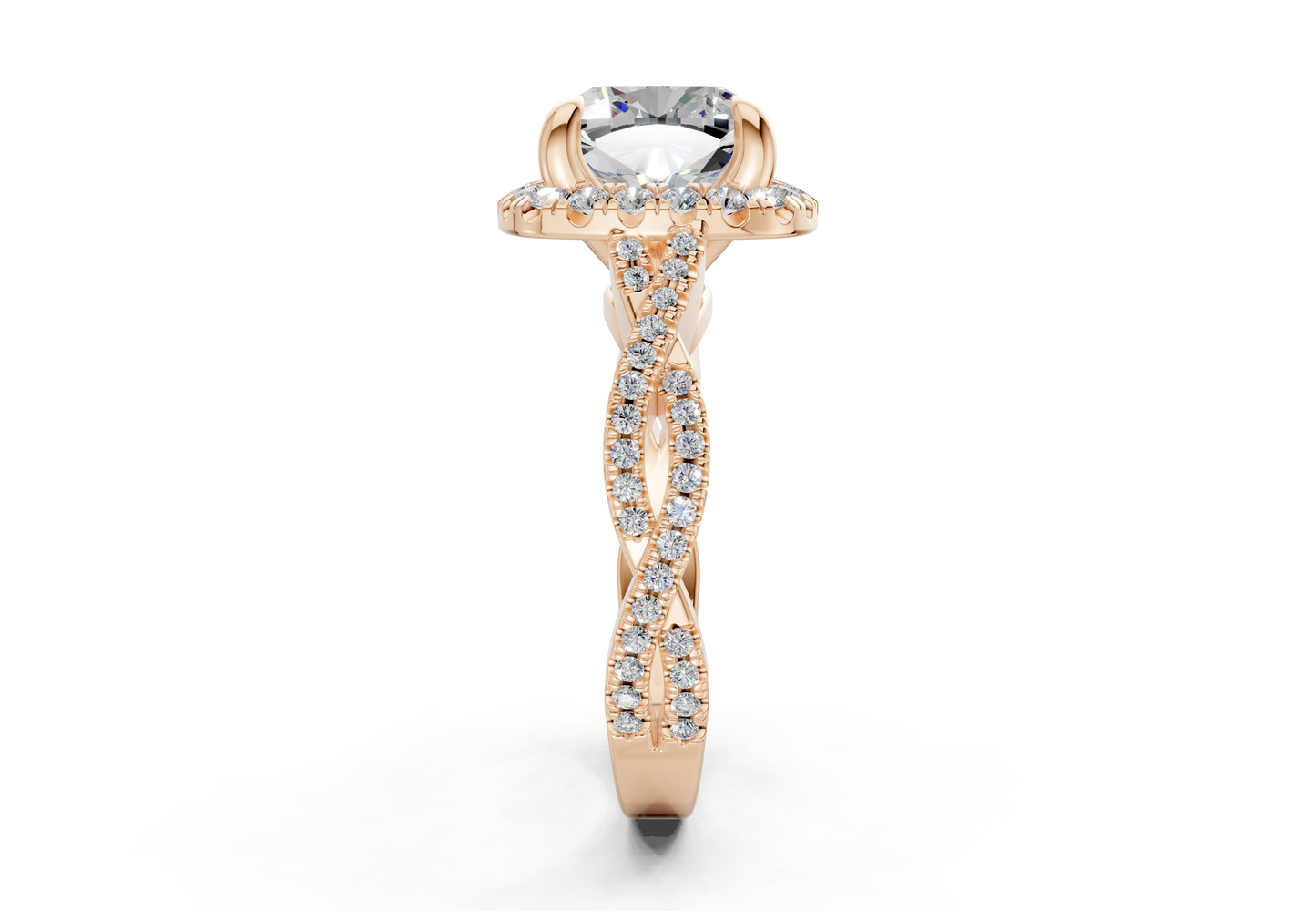 The Twist Halo Engagement Ring