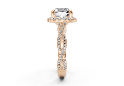 The Twist Halo Engagement Ring