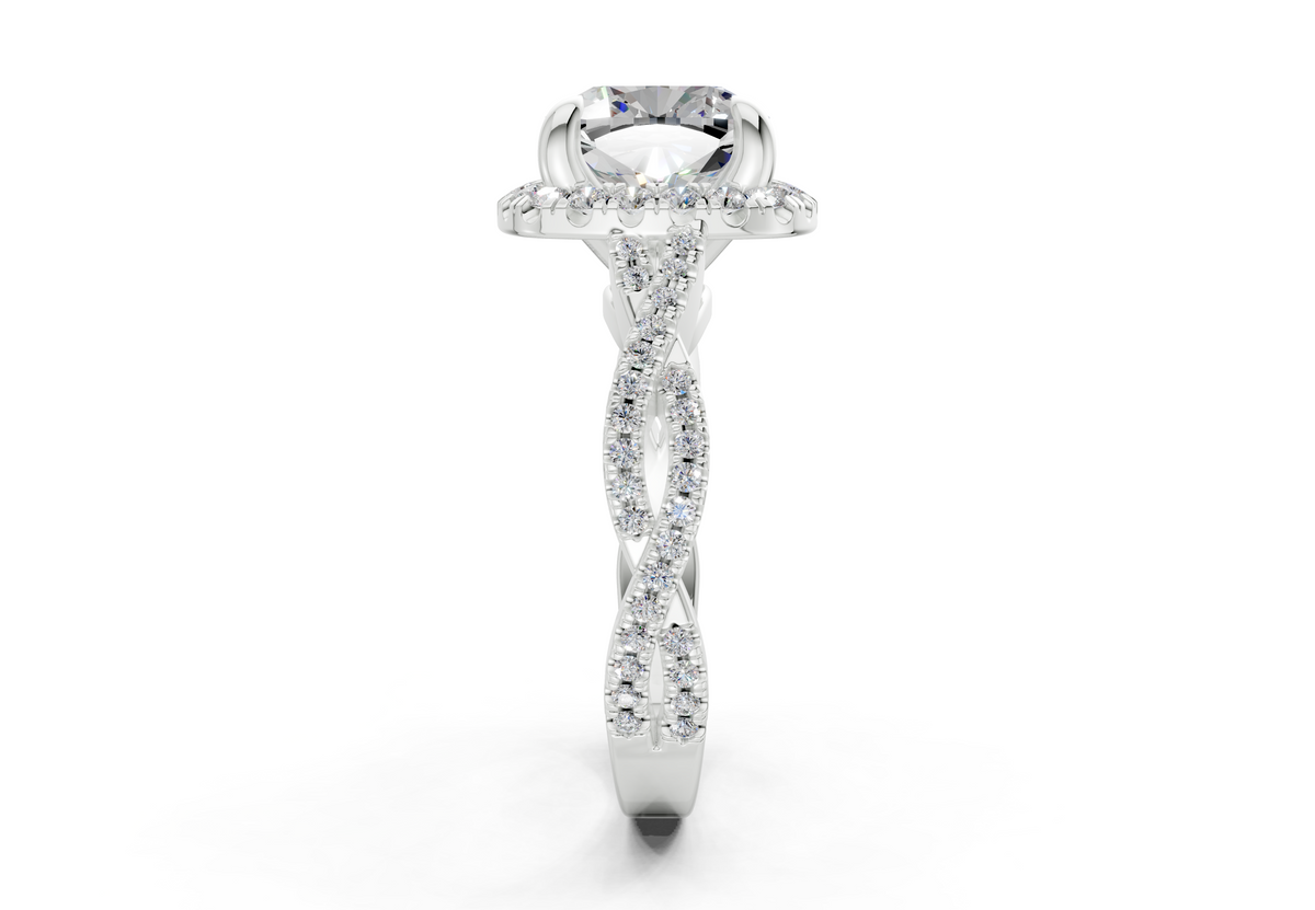 The Twist Halo Engagement Ring