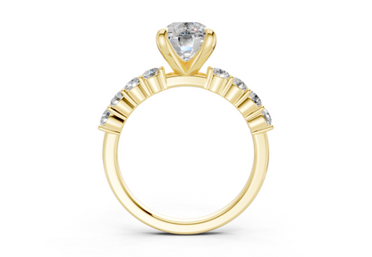 Arabella Diamond Accent Elongated Cushion Cut 2mm Engagement Ring