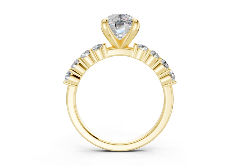 Arabella Diamond Accent Elongated Cushion Cut 2mm Engagement Ring
