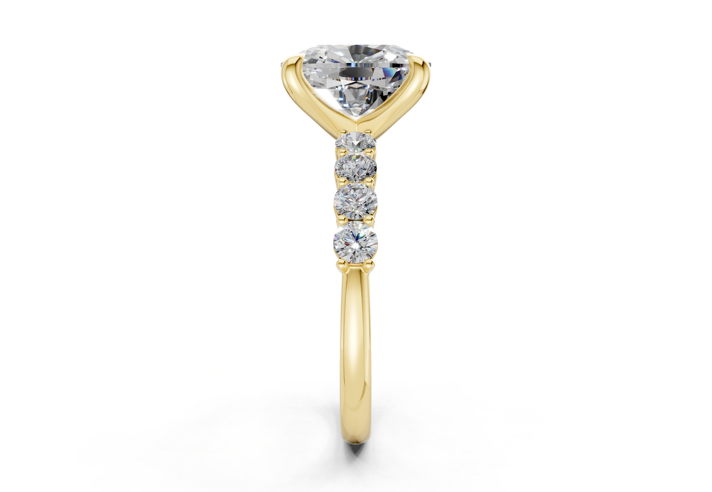 Arabella Diamond Accent Elongated Cushion Cut 2mm Engagement Ring