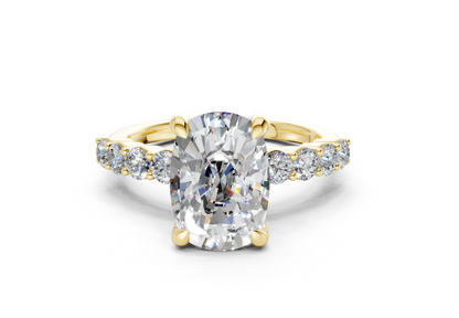 Arabella Diamond Accent Elongated Cushion Cut 2mm Engagement Ring