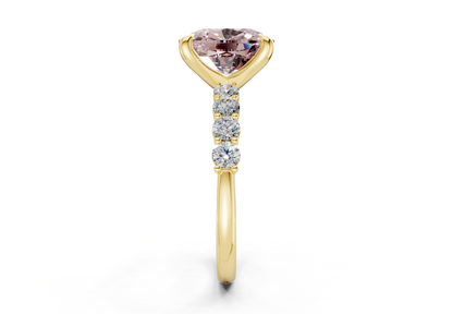 Arabella Pink Diamond Accent Elongated Cushion Cut 2mm Engagement Ring