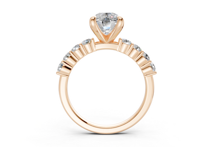 Arabella Diamond Accent Elongated Cushion Cut 2mm Engagement Ring