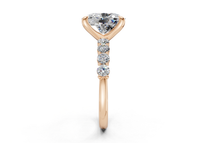 Arabella Diamond Accent Elongated Cushion Cut 2mm Engagement Ring