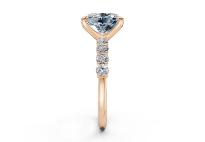 Arabella Blue Diamond Accent Elongated Cushion Cut 2mm Engagement Ring