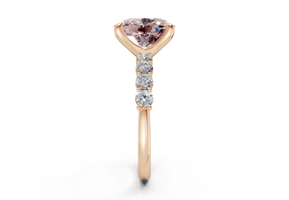 Arabella Pink Diamond Accent Elongated Cushion Cut 2mm Engagement Ring