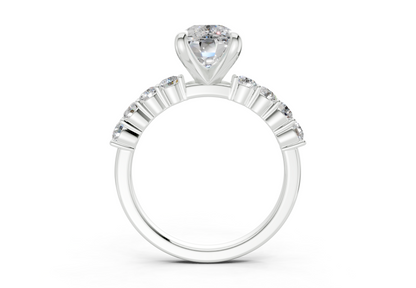 Arabella Diamond Accent Elongated Cushion Cut 2mm Engagement Ring