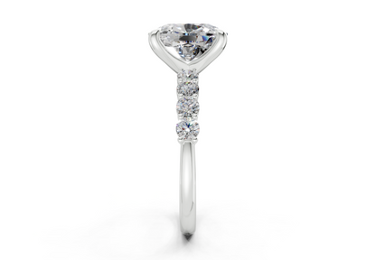 Arabella Diamond Accent Elongated Cushion Cut 2mm Engagement Ring