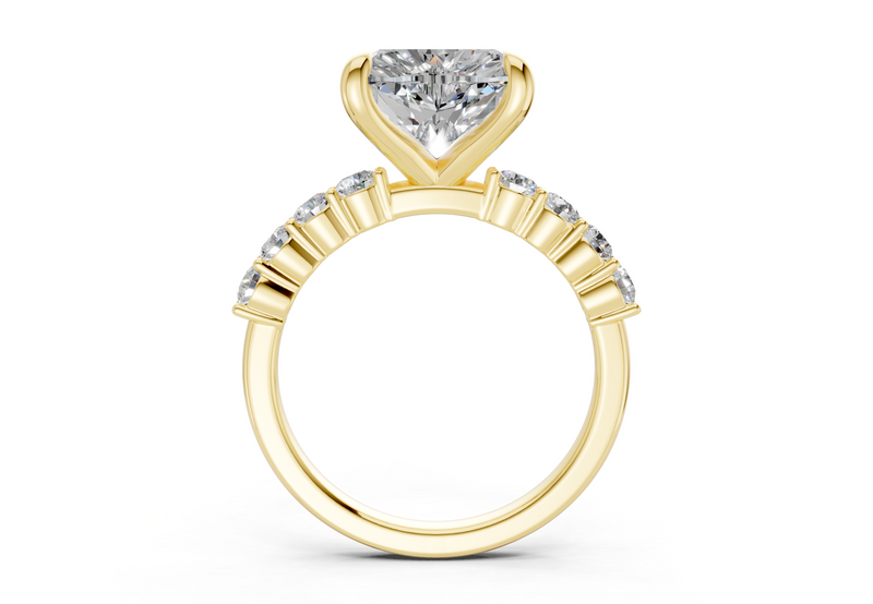 Arabella Diamond Accent Heart Cut 2mm Engagement Ring