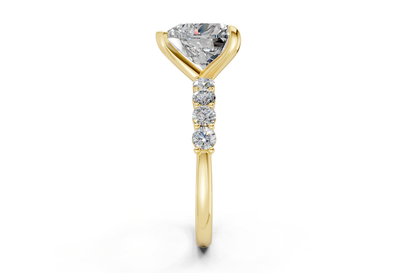 Arabella Diamond Accent Heart Cut 2mm Engagement Ring