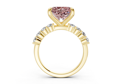 Arabella Pink Diamond Accent Heart Cut 2mm Engagement Ring