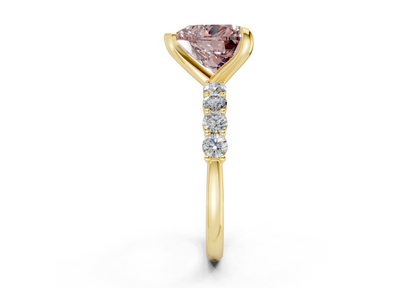 Arabella Pink Diamond Accent Heart Cut 2mm Engagement Ring