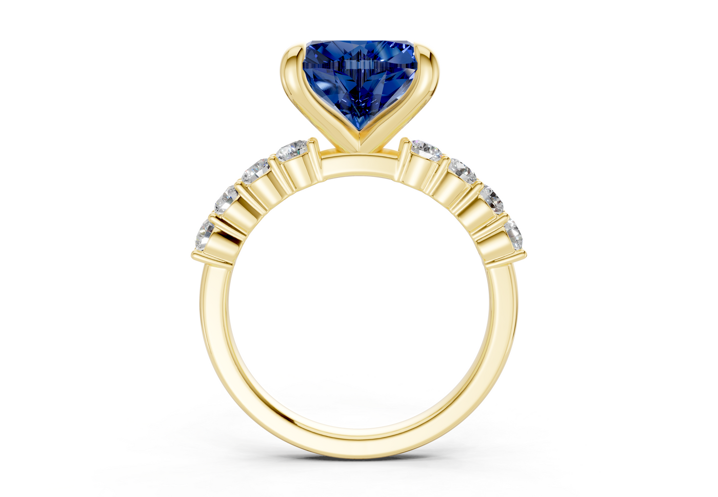 Arabella Sapphire Gemstone Accent Heart Cut 2mm Engagement Ring