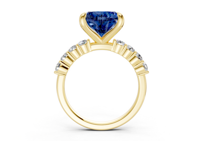 Arabella Sapphire Gemstone Accent Heart Cut 2mm Engagement Ring