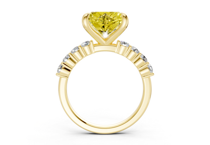 Arabella Yellow Diamond Accent Heart Cut 2mm Engagement Ring