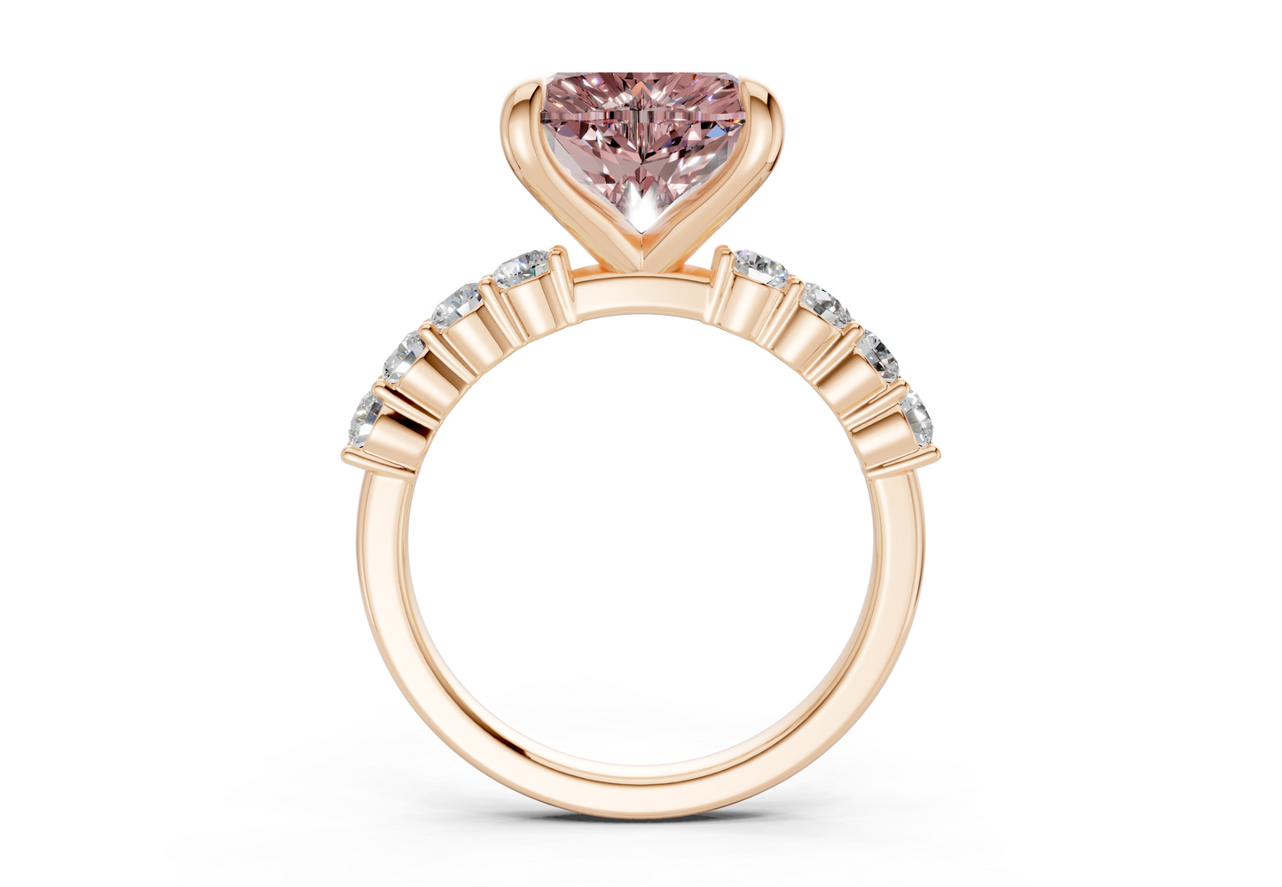 Arabella Pink Diamond Accent Heart Cut 2mm Engagement Ring
