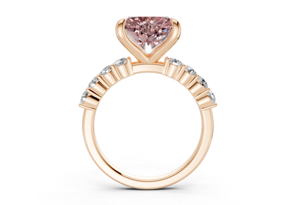 Arabella Pink Diamond Accent Heart Cut 2mm Engagement Ring