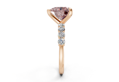 Arabella Pink Diamond Accent Heart Cut 2mm Engagement Ring