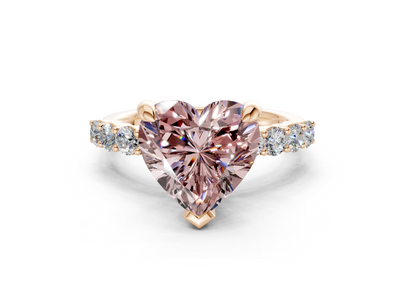 Arabella Pink Diamond Accent Heart Cut 2mm Engagement Ring