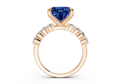 Arabella Sapphire Gemstone Accent Heart Cut 2mm Engagement Ring