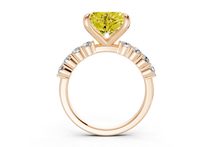 Arabella Yellow Diamond Accent Heart Cut 2mm Engagement Ring