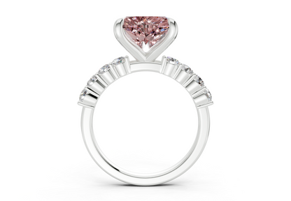 Arabella Pink Diamond Accent Heart Cut 2mm Engagement Ring