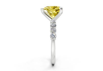 Arabella Yellow Diamond Accent Heart Cut 2mm Engagement Ring