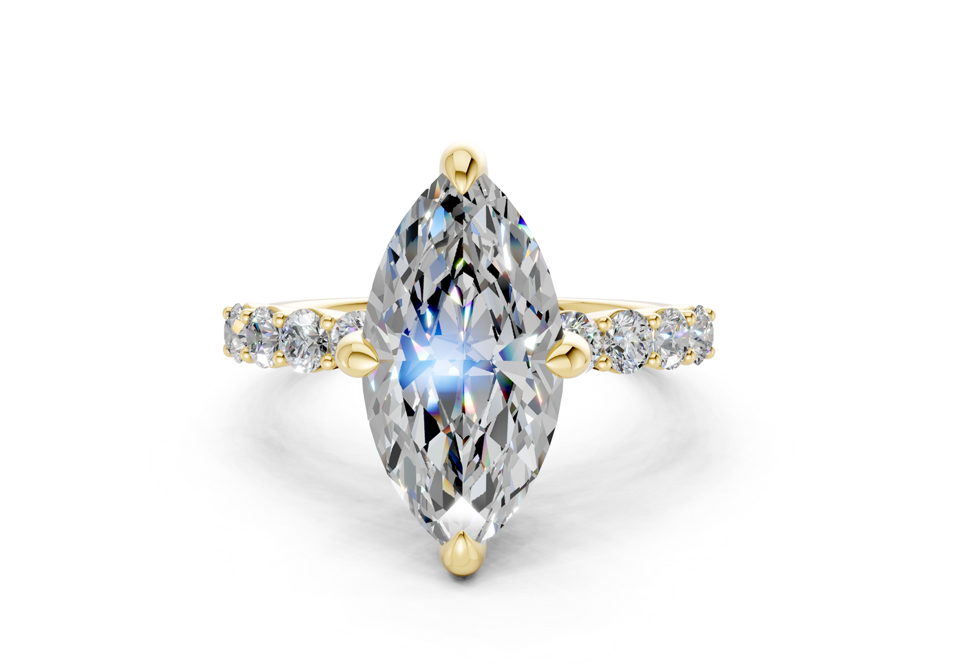 Arabella Diamond Accent Marquise Cut 2mm Engagement Ring
