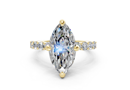 Arabella Diamond Accent Marquise Cut 2mm Engagement Ring