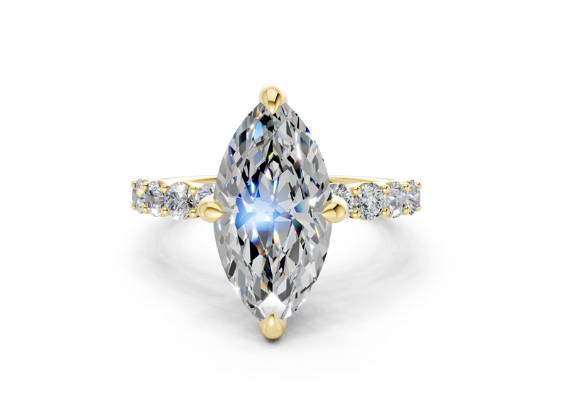 Arabella Diamond Accent Marquise Cut 2mm Engagement Ring