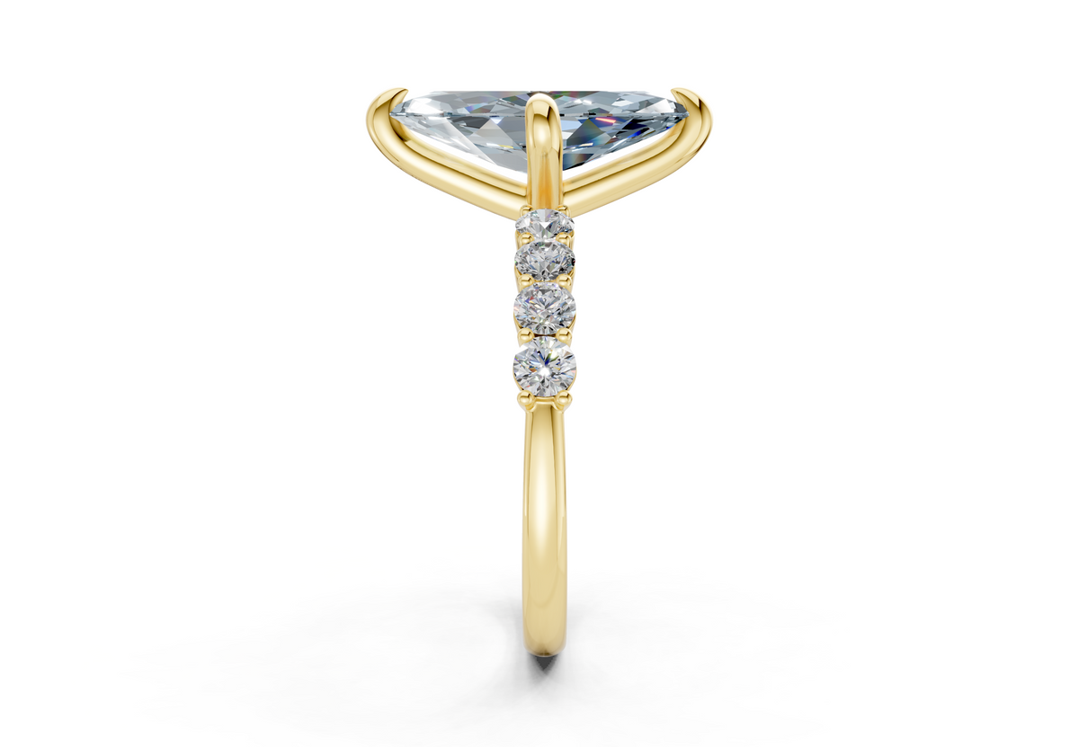 Arabella Blue Diamond Accent Marquise Cut 2mm Engagement Ring