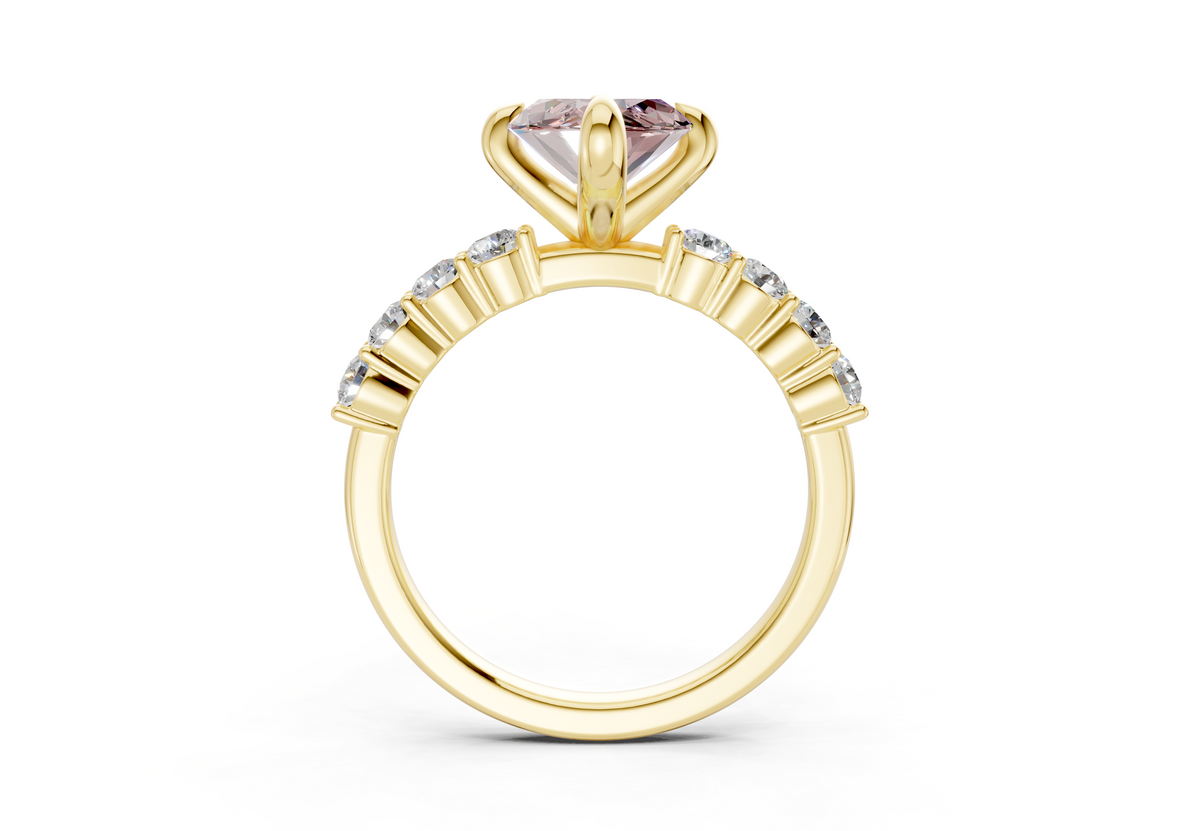 Arabella Pink Diamond Accent Marquise Cut 2mm Engagement Ring