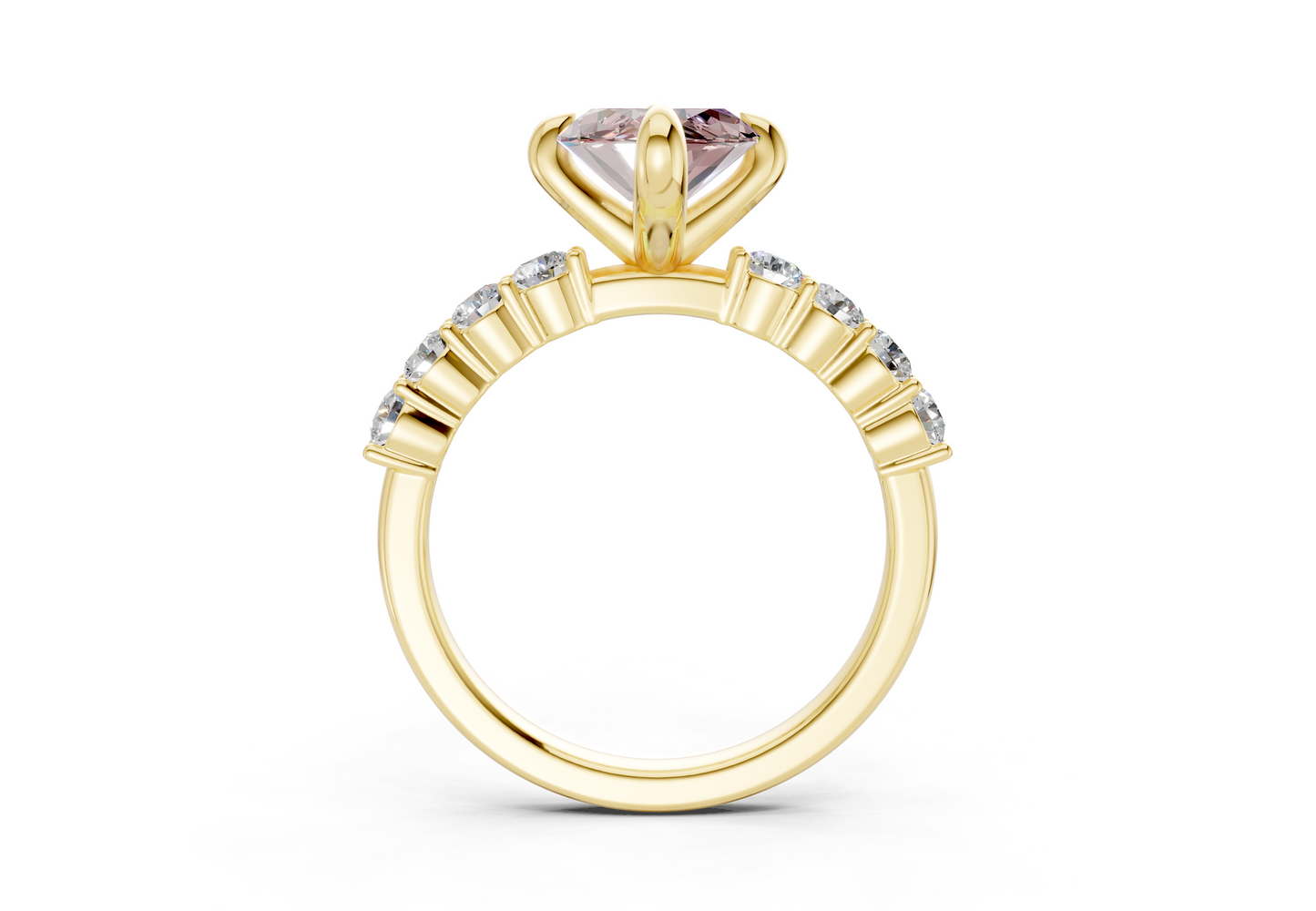 Arabella Pink Diamond Accent Marquise Cut 2mm Engagement Ring