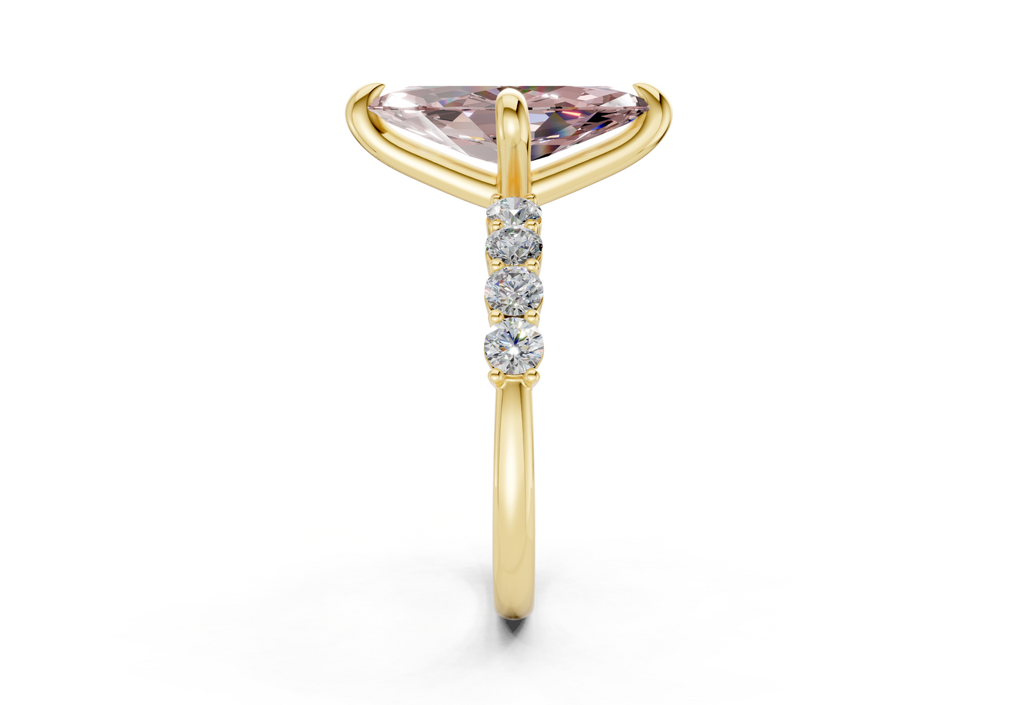 Arabella Pink Diamond Accent Marquise Cut 2mm Engagement Ring