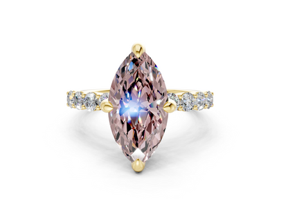 Arabella Pink Diamond Accent Marquise Cut 2mm Engagement Ring