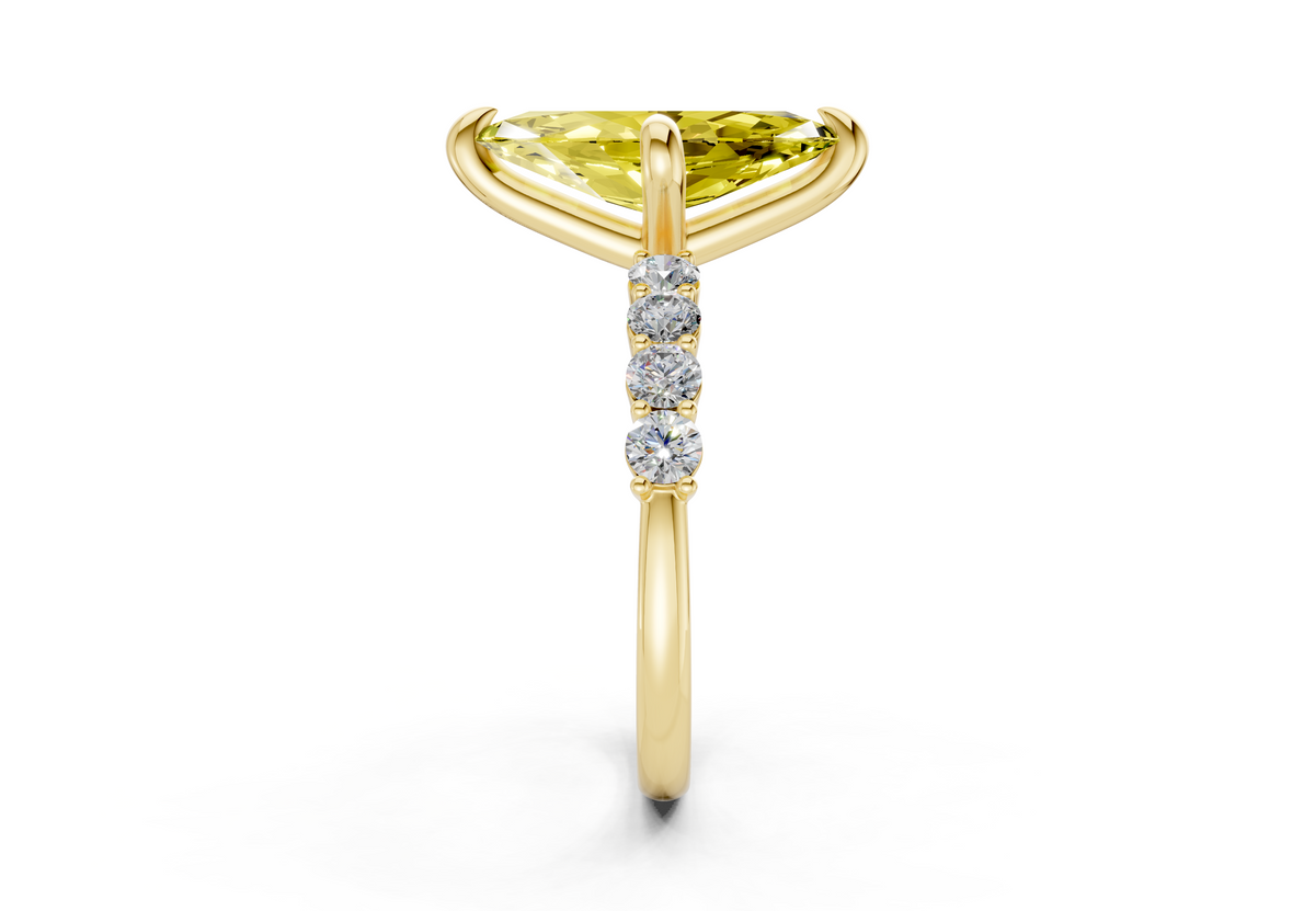 Arabella Yellow Diamond Accent Marquise Cut 2mm Engagement Ring