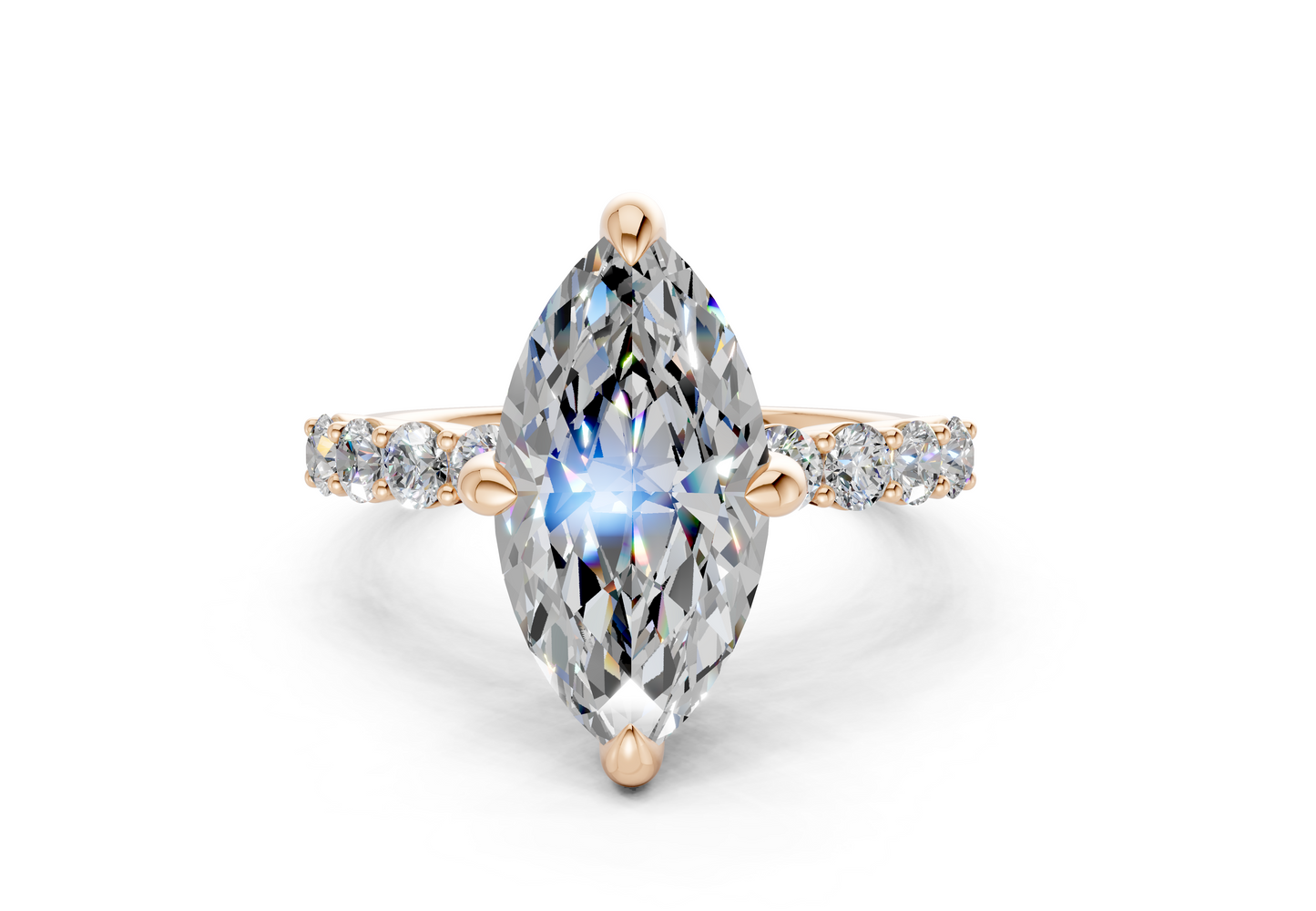 Arabella Diamond Accent Marquise Cut 2mm Engagement Ring
