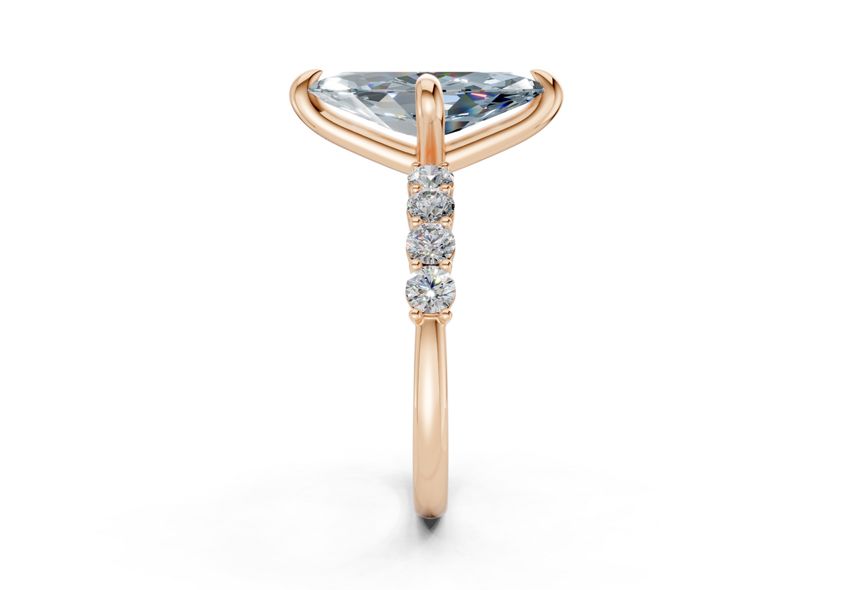 Arabella Blue Diamond Accent Marquise Cut 2mm Engagement Ring