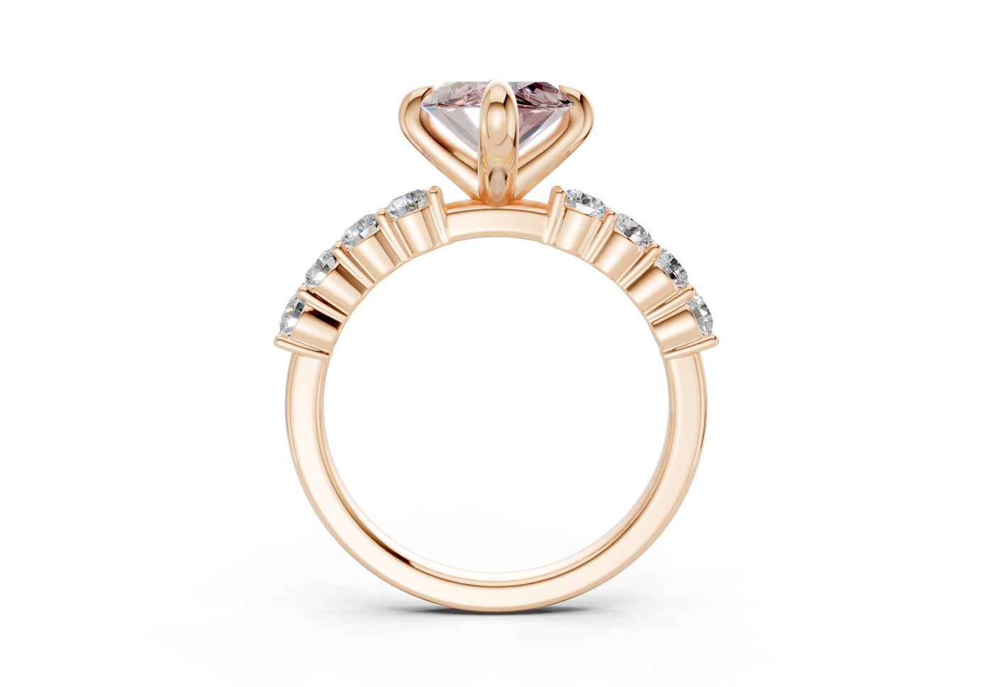 Arabella Pink Diamond Accent Marquise Cut 2mm Engagement Ring