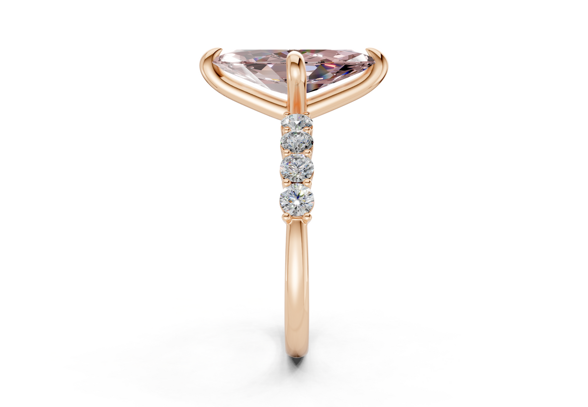 Arabella Pink Diamond Accent Marquise Cut 2mm Engagement Ring