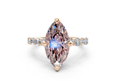 Arabella Pink Diamond Accent Marquise Cut 2mm Engagement Ring