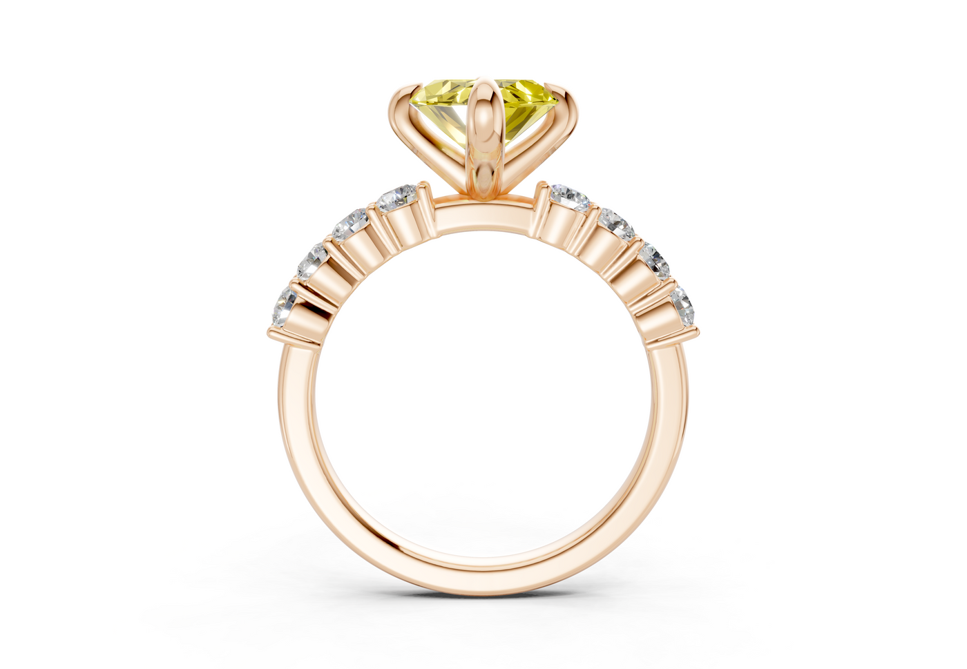Arabella Yellow Diamond Accent Marquise Cut 2mm Engagement Ring