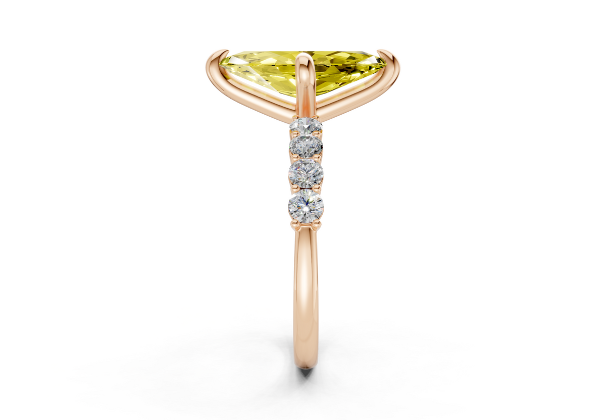 Arabella Yellow Diamond Accent Marquise Cut 2mm Engagement Ring