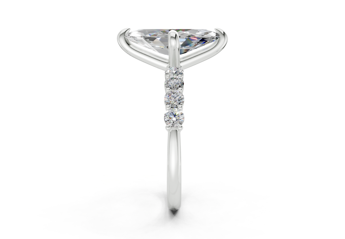 Arabella Diamond Accent Marquise Cut 2mm Engagement Ring