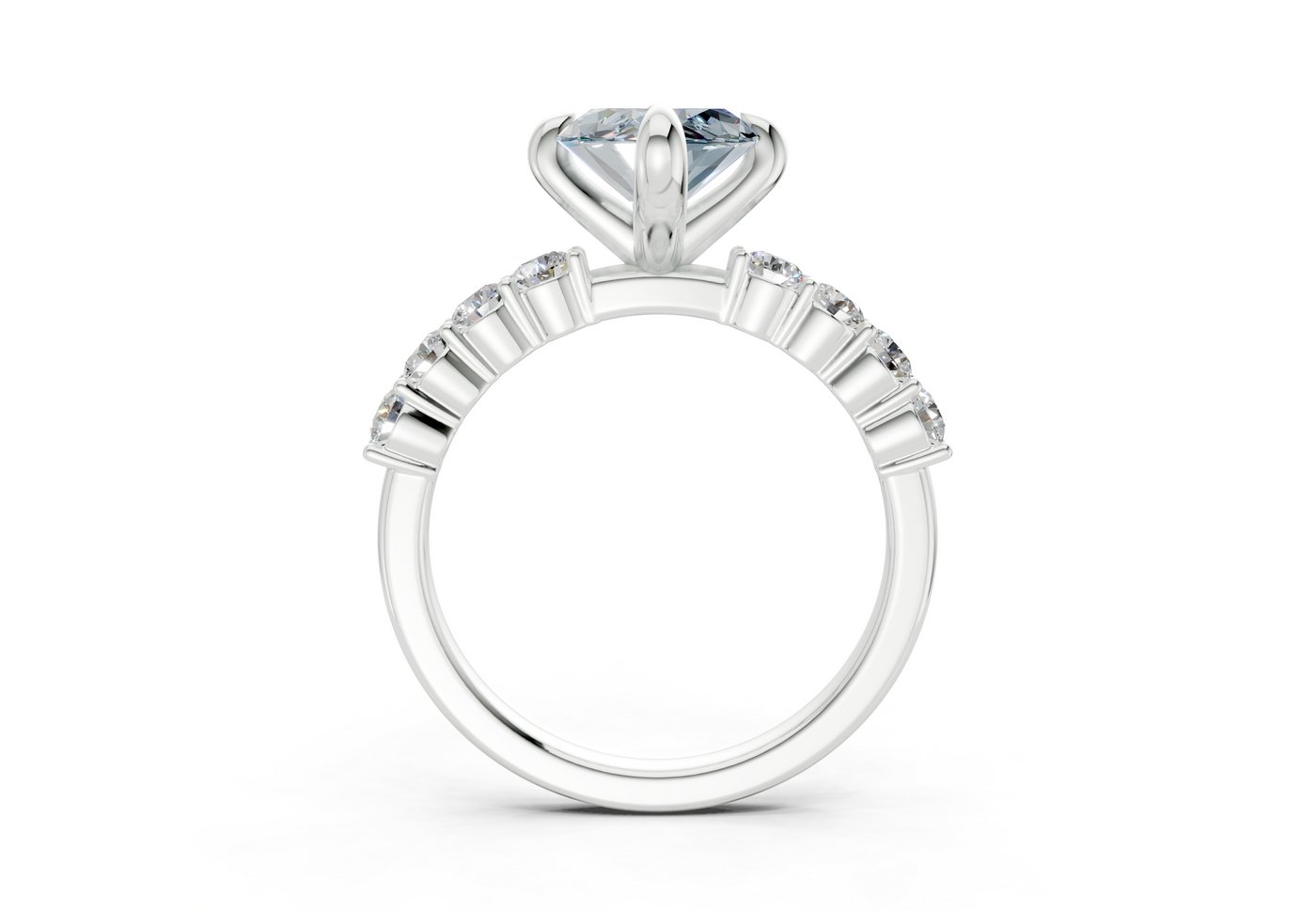 Arabella Blue Diamond Accent Marquise Cut 2mm Engagement Ring