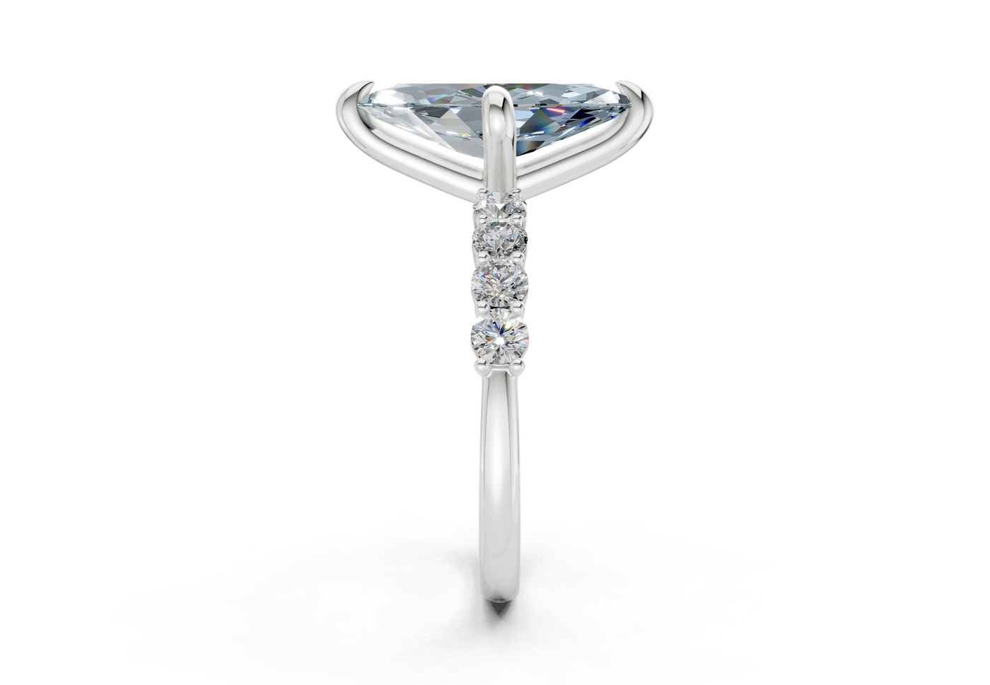 Arabella Blue Diamond Accent Marquise Cut 2mm Engagement Ring