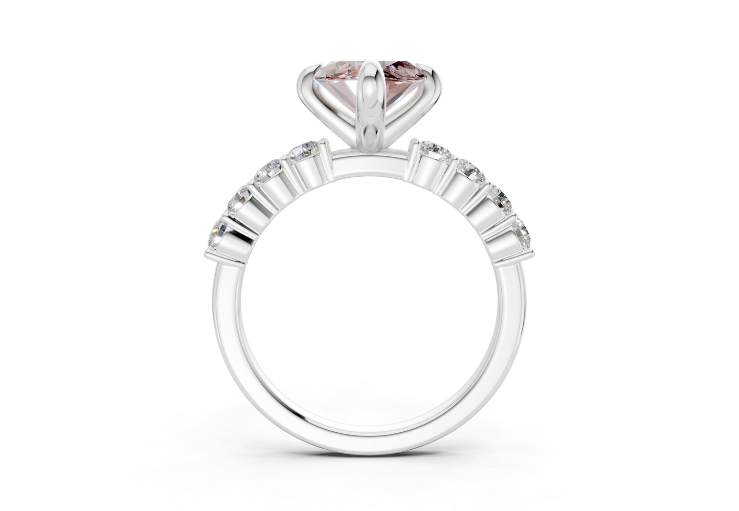 Arabella Pink Diamond Accent Marquise Cut 2mm Engagement Ring